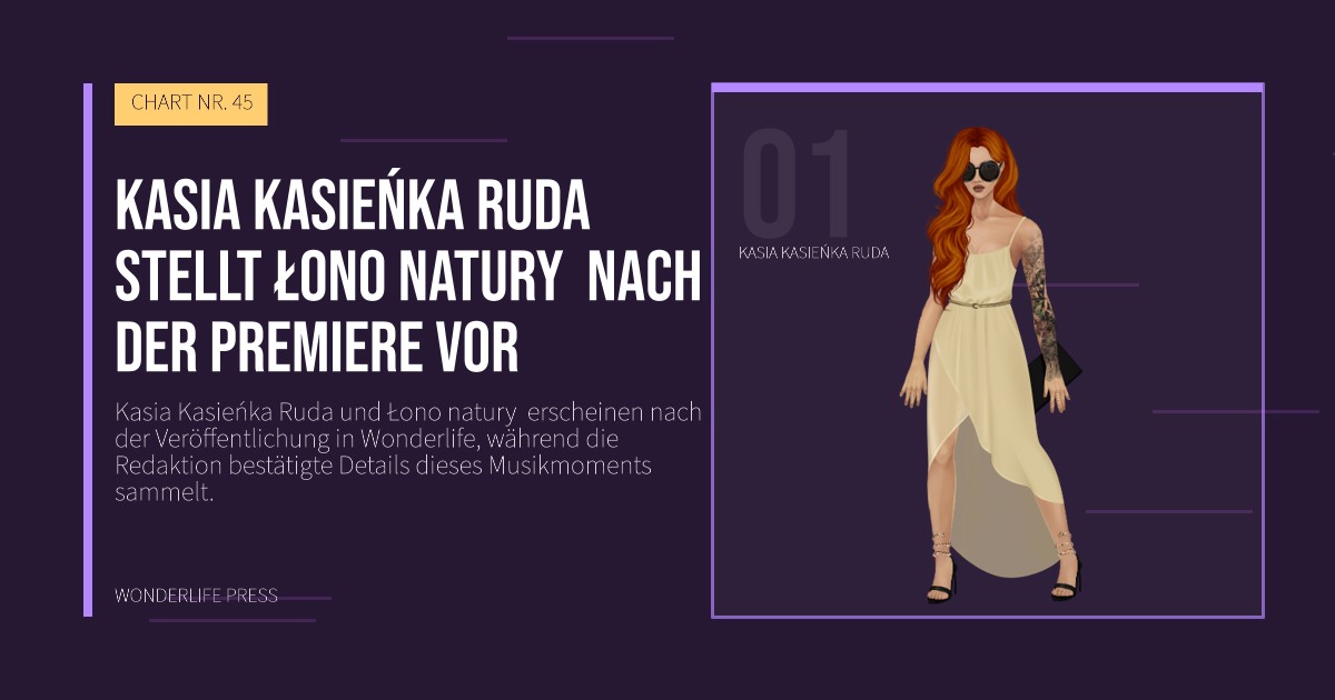 Wonderlife Press: Kasia Kasieńka Ruda stellt Łono natury  nach der Premiere vor. Künstlerporträt. CHART NR. 45.