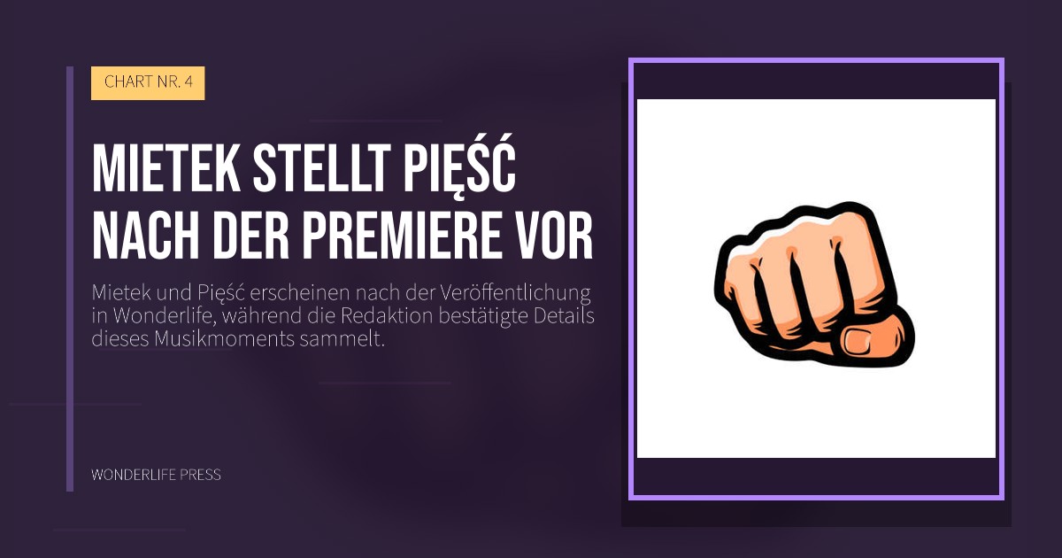 Wonderlife Press: Mietek stellt Pięść nach der Premiere vor. Veröffentlichungscover. CHART NR. 4.