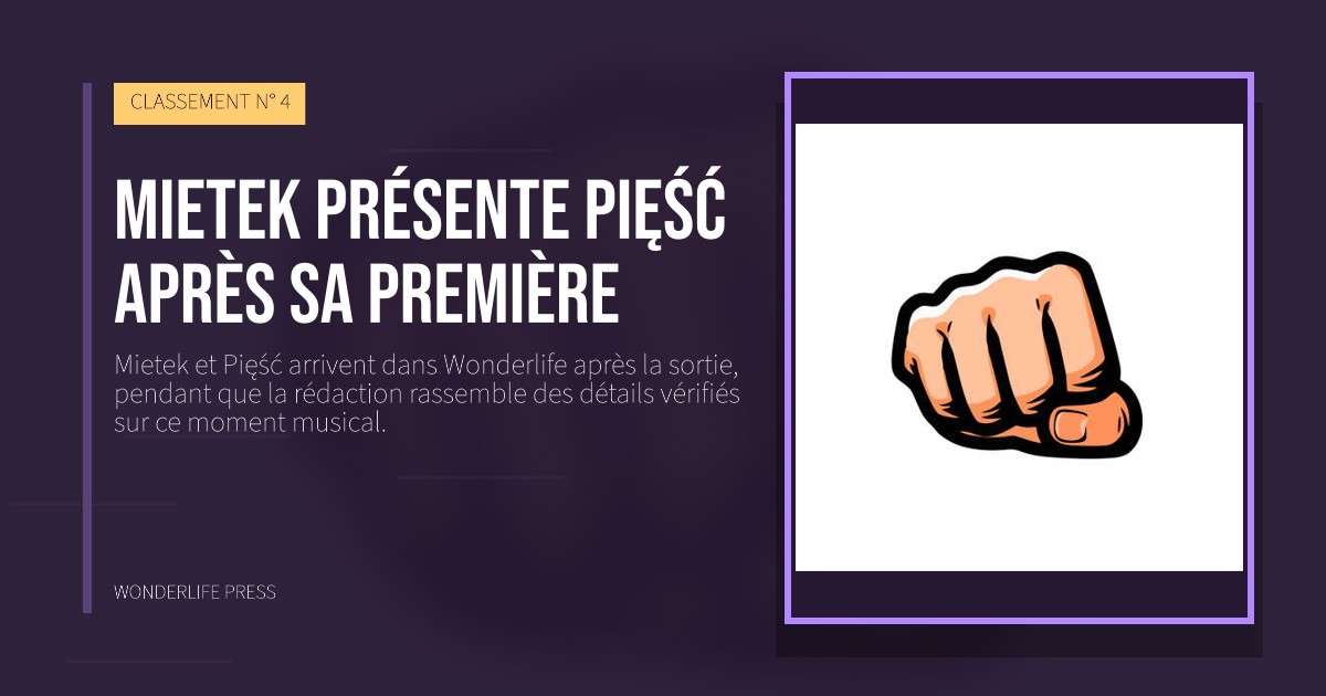 Wonderlife Press: Mietek présente Pięść après sa première. pochette de la sortie. CLASSEMENT N° 4.
