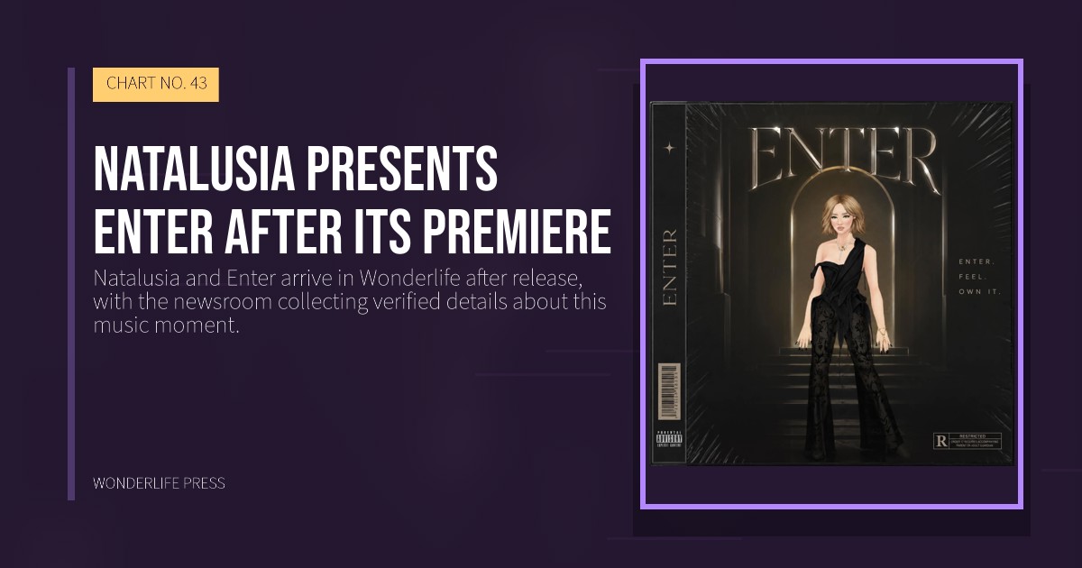 Wonderlife Press: Natalusia presents Enter after its premiere. release artwork. CHART NO. 43.