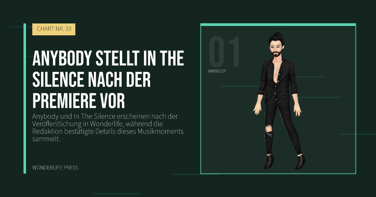 Wonderlife Press: Anybody stellt In The Silence nach der Premiere vor. Künstlerporträt. CHART NR. 33.