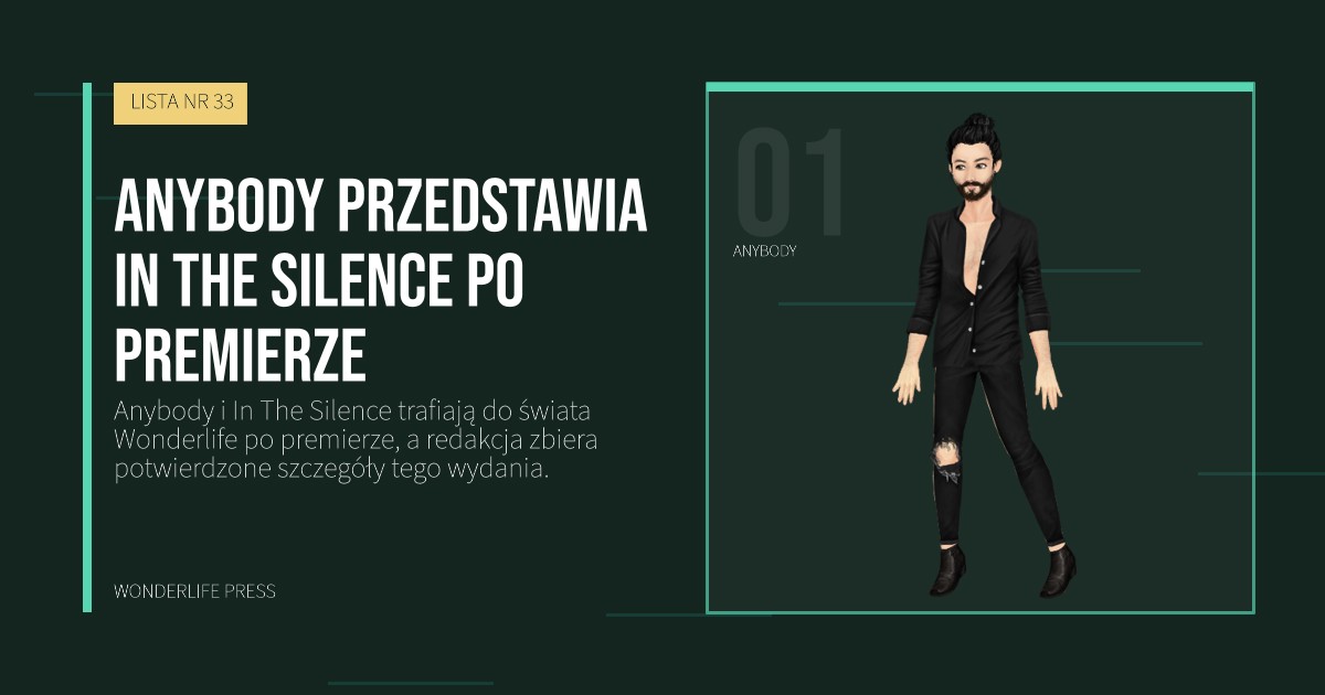 Wonderlife Press: Anybody przedstawia In The Silence po premierze. portret artystów. LISTA NR 33.