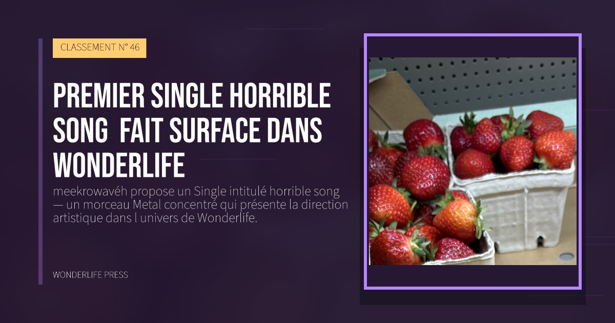 Wonderlife Press: Premier Single horrible song fait surface dans Wonderlife. pochette de la sortie. CLASSEMENT N° 46.