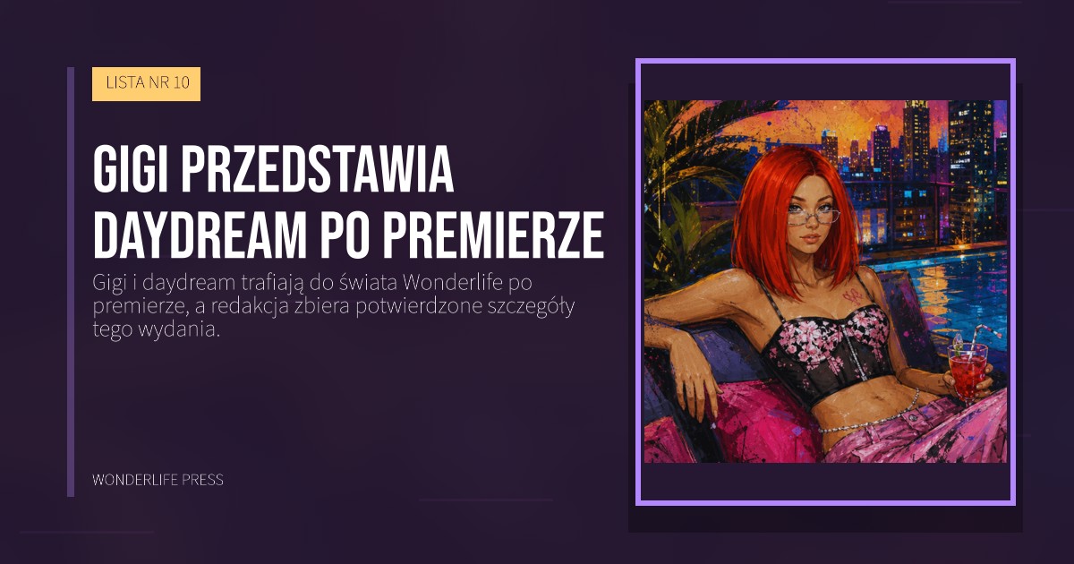 Wonderlife Press: Gigi przedstawia daydream po premierze. okładka wydawnictwa. LISTA NR 10.