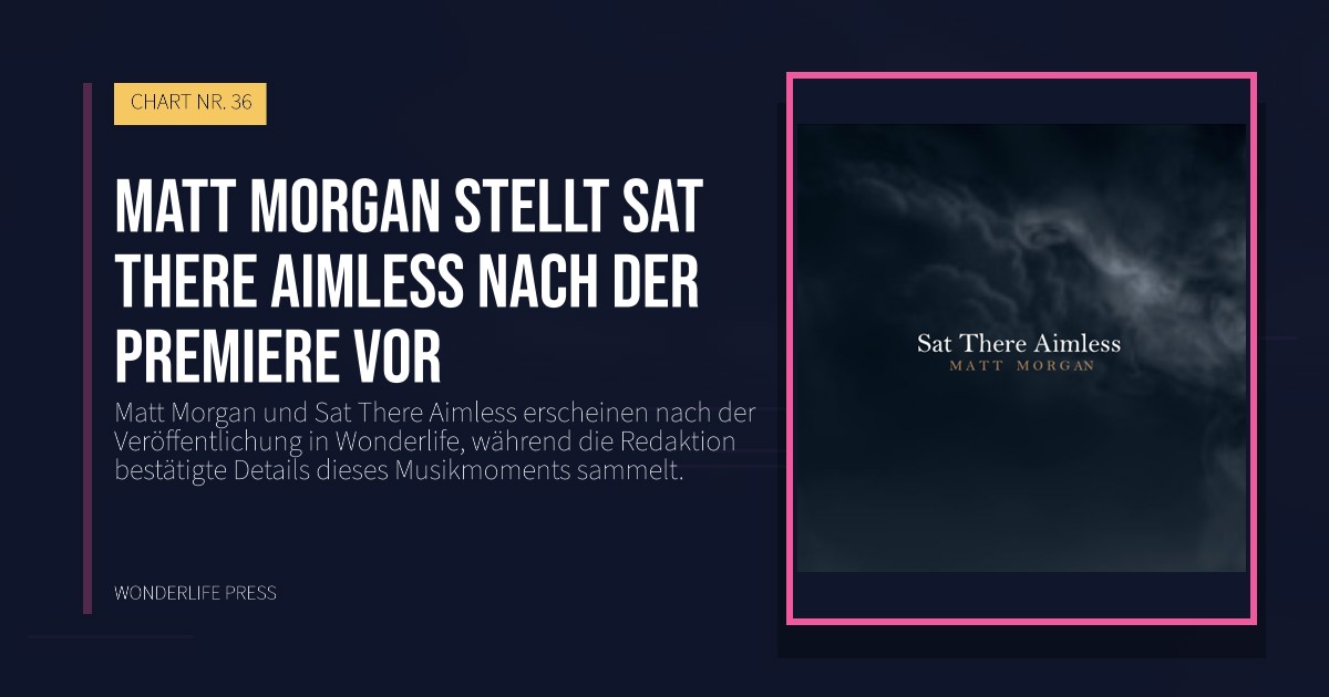 Wonderlife Press: Matt Morgan stellt Sat There Aimless nach der Premiere vor. Veröffentlichungscover. CHART NR. 36.