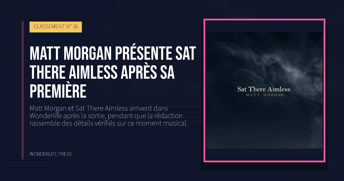 Wonderlife Press: Matt Morgan présente Sat There Aimless après sa première. pochette de la sortie. CLASSEMENT N° 36.