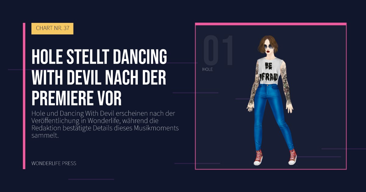 Wonderlife Press: Hole stellt Dancing With Devil nach der Premiere vor. Künstlerporträt. CHART NR. 37.