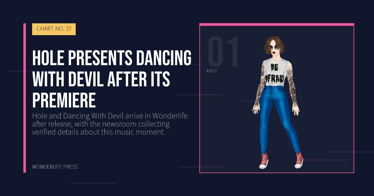 Wonderlife Press: Hole presents Dancing With Devil after its premiere. artist portrait. CHART NO. 37.