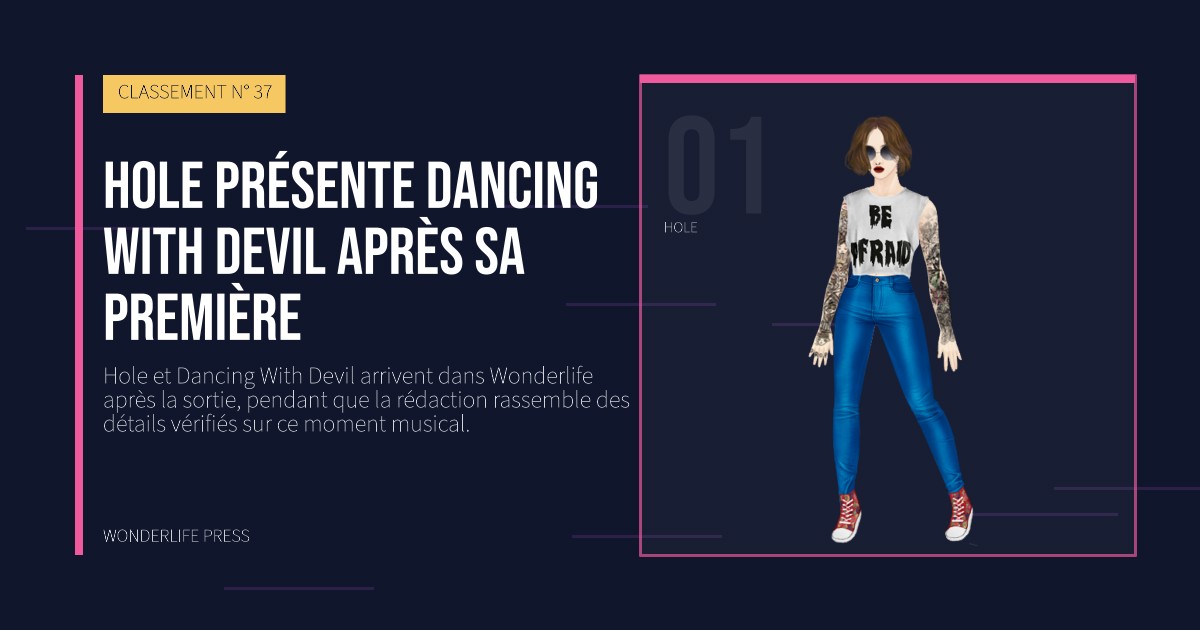 Wonderlife Press: Hole présente Dancing With Devil après sa première. portrait des artistes. CLASSEMENT N° 37.