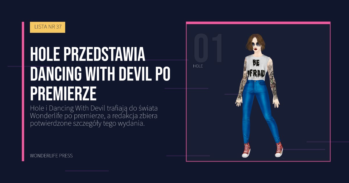 Wonderlife Press: Hole przedstawia Dancing With Devil po premierze. portret artystów. LISTA NR 37.