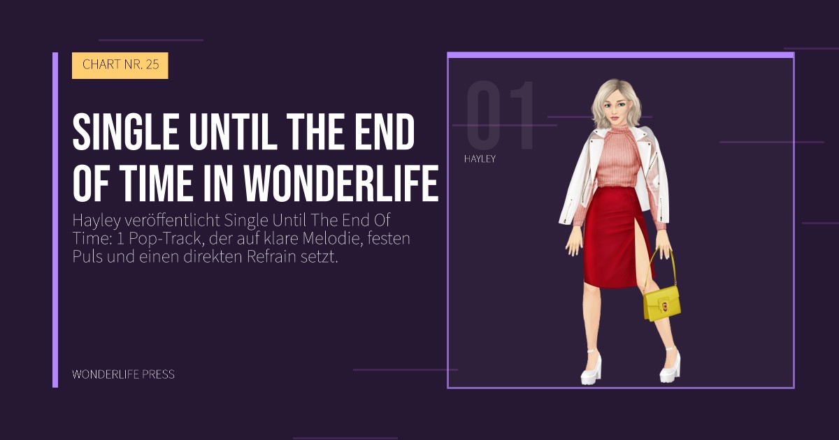 Wonderlife Press: Single Until The End Of Time in Wonderlife. Künstlerporträt. CHART NR. 25.