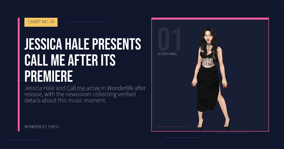 Wonderlife Press: Jessica Hale presents Call me after its premiere. artist portrait. CHART NO. 34.