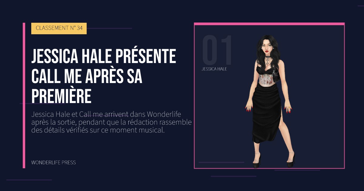 Wonderlife Press: Jessica Hale présente Call me après sa première. portrait des artistes. CLASSEMENT N° 34.