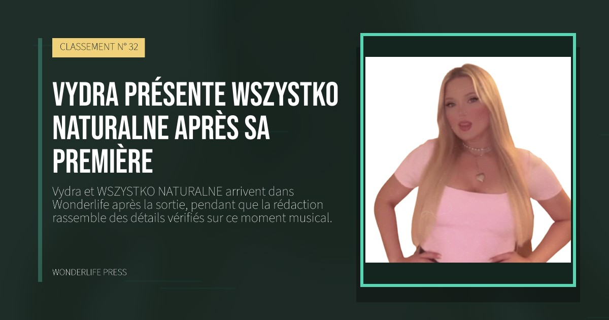Wonderlife Press: Vydra présente WSZYSTKO NATURALNE après sa première. pochette de la sortie. CLASSEMENT N° 32.