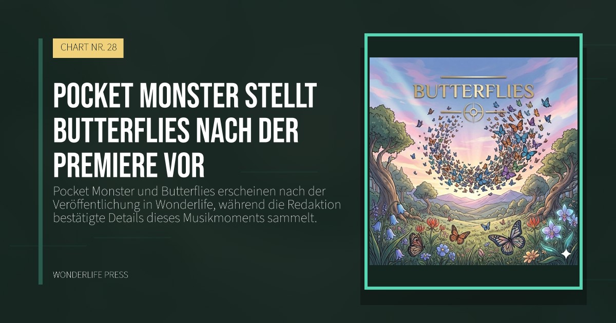 Wonderlife Press: Pocket Monster stellt Butterflies nach der Premiere vor. Veröffentlichungscover. CHART NR. 28.