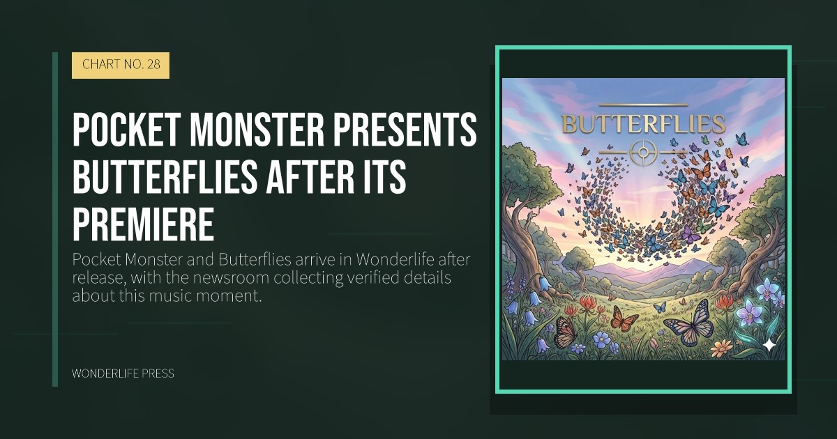 Wonderlife Press: Pocket Monster presents Butterflies after its premiere. release artwork. CHART NO. 28.