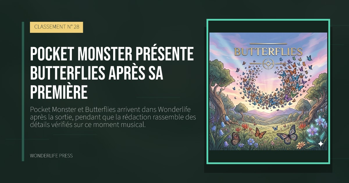 Wonderlife Press: Pocket Monster présente Butterflies après sa première. pochette de la sortie. CLASSEMENT N° 28.