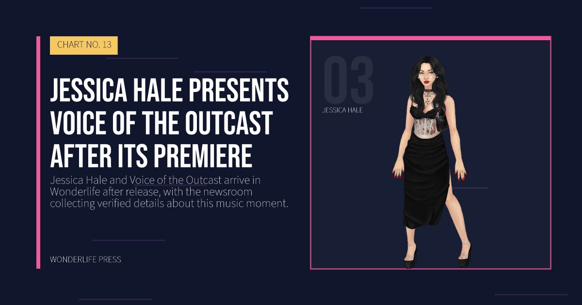 Wonderlife Press: Jessica Hale presents Voice of the Outcast after its premiere. artist portrait. CHART NO. 13.