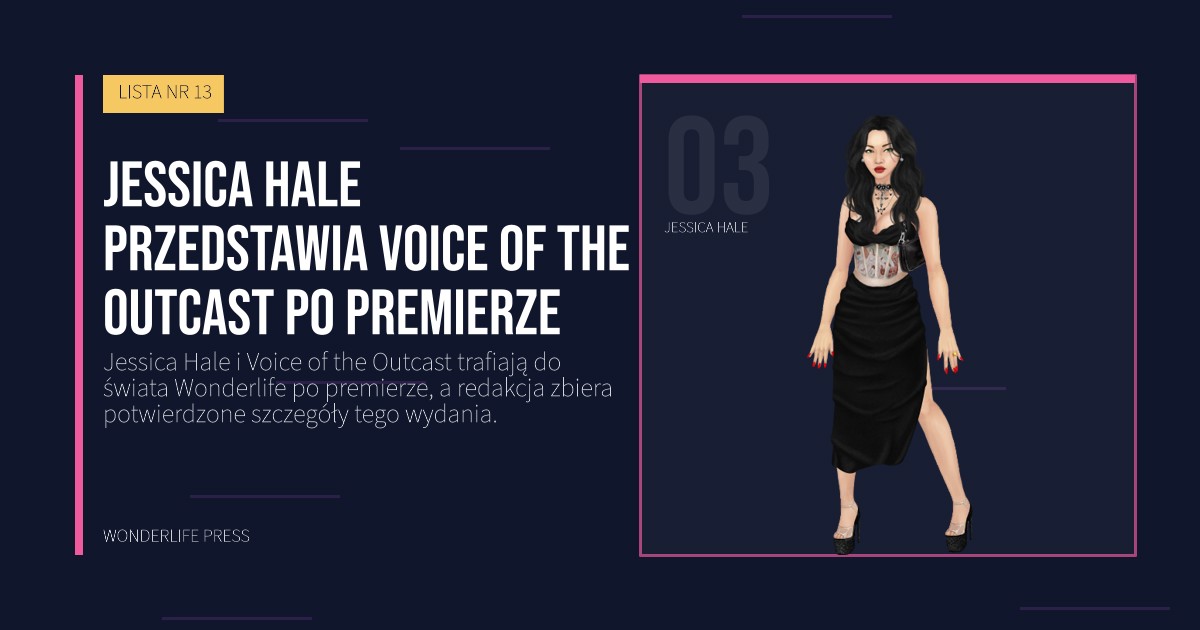 Wonderlife Press: Jessica Hale przedstawia Voice of the Outcast po premierze. portret artystów. LISTA NR 13.