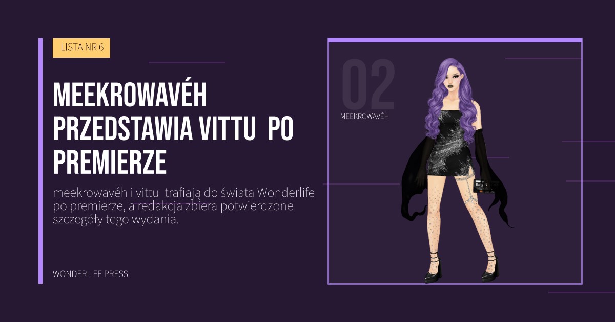 Wonderlife Press: meekrowavéh przedstawia vittu  po premierze. portret artystów. LISTA NR 6.