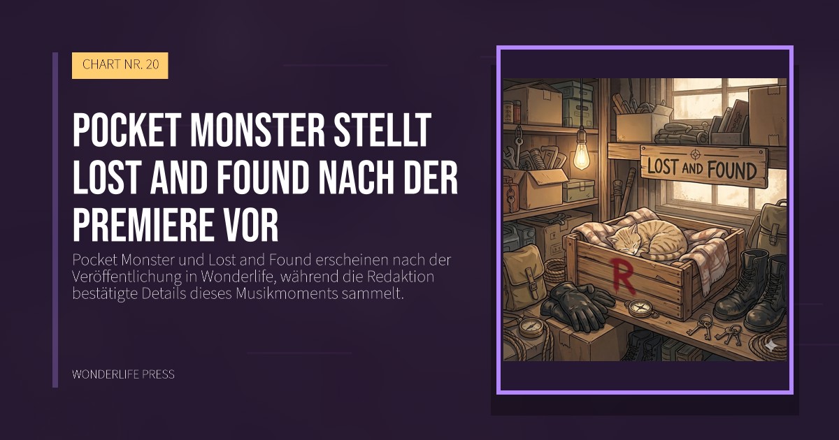 Wonderlife Press: Pocket Monster stellt Lost and Found nach der Premiere vor. Veröffentlichungscover. CHART NR. 20.
