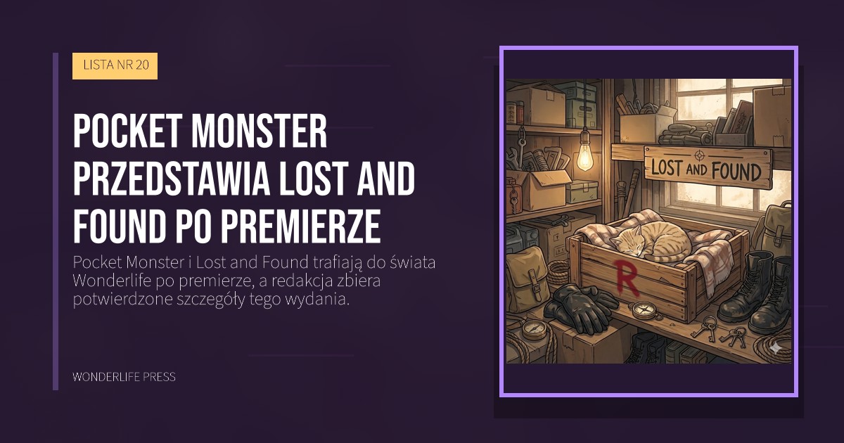 Wonderlife Press: Pocket Monster przedstawia Lost and Found po premierze. okładka wydawnictwa. LISTA NR 20.