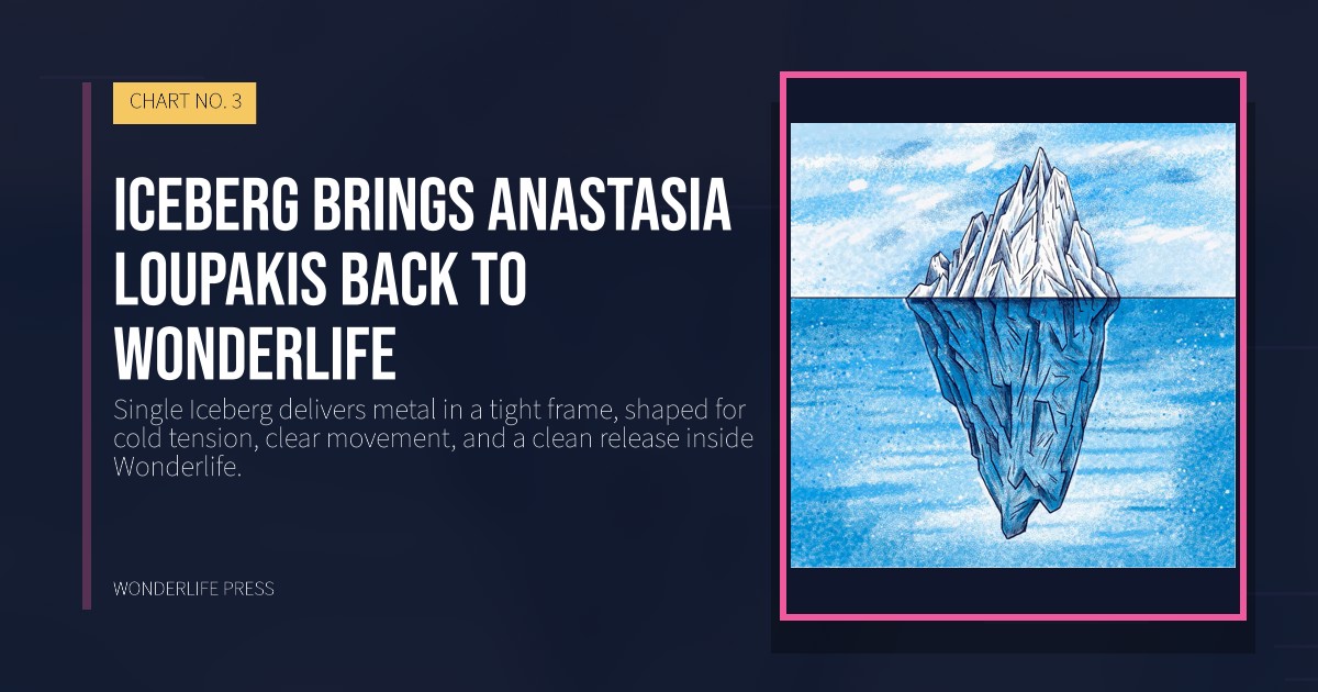 Wonderlife Press: Iceberg brings Anastasia Loupakis back to Wonderlife. release artwork. CHART NO. 3.
