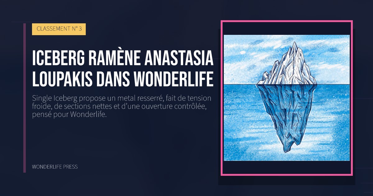 Wonderlife Press: Iceberg ramène Anastasia Loupakis dans Wonderlife. pochette de la sortie. CLASSEMENT N° 3.