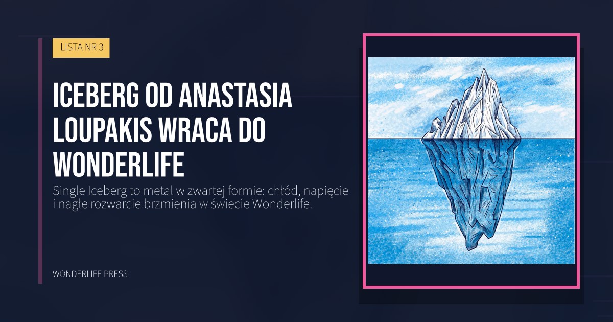 Wonderlife Press: Iceberg od Anastasia Loupakis wraca do Wonderlife. okładka wydawnictwa. LISTA NR 3.