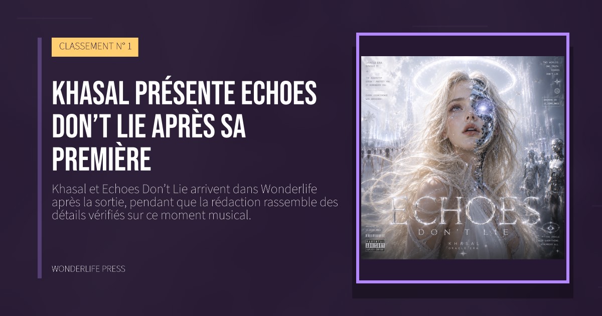 Wonderlife Press: Khasal présente Echoes Don’t Lie après sa première. pochette de la sortie. CLASSEMENT N° 1.