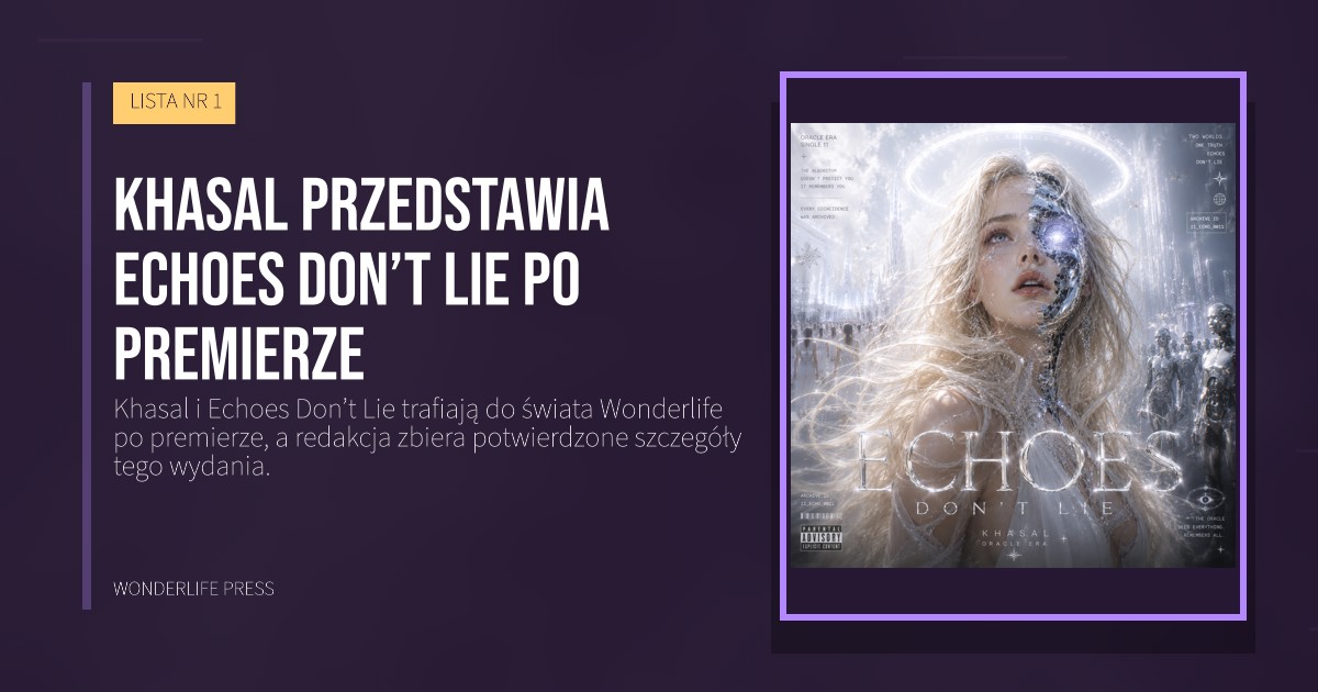 Wonderlife Press: Khasal przedstawia Echoes Don’t Lie po premierze. okładka wydawnictwa. LISTA NR 1.