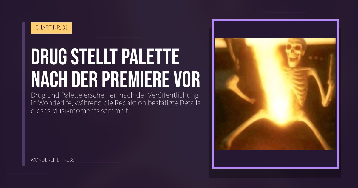 Wonderlife Press: Drug stellt Palette nach der Premiere vor. Veröffentlichungscover. CHART NR. 31.