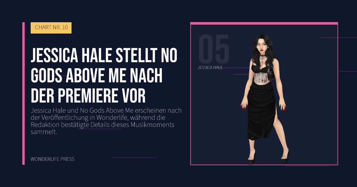 Wonderlife Press: Jessica Hale stellt No Gods Above Me nach der Premiere vor. Künstlerporträt. CHART NR. 10.