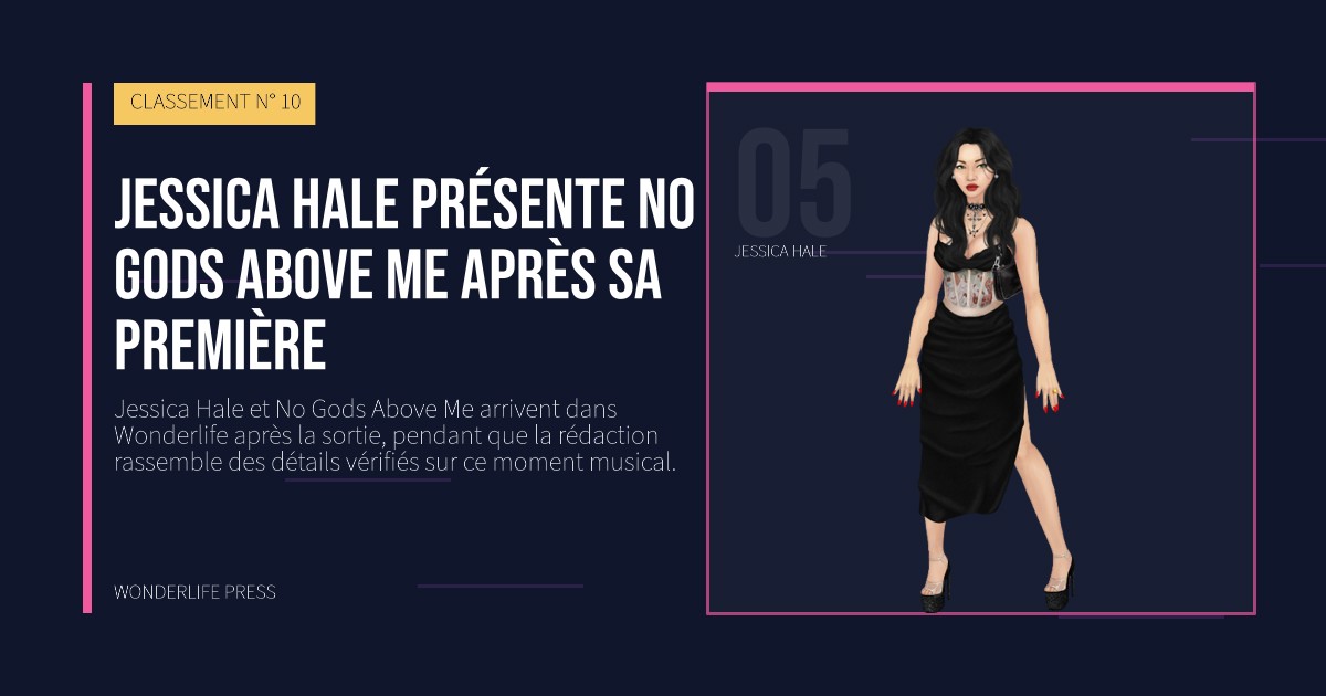 Wonderlife Press: Jessica Hale présente No Gods Above Me après sa première. portrait des artistes. CLASSEMENT N° 10.