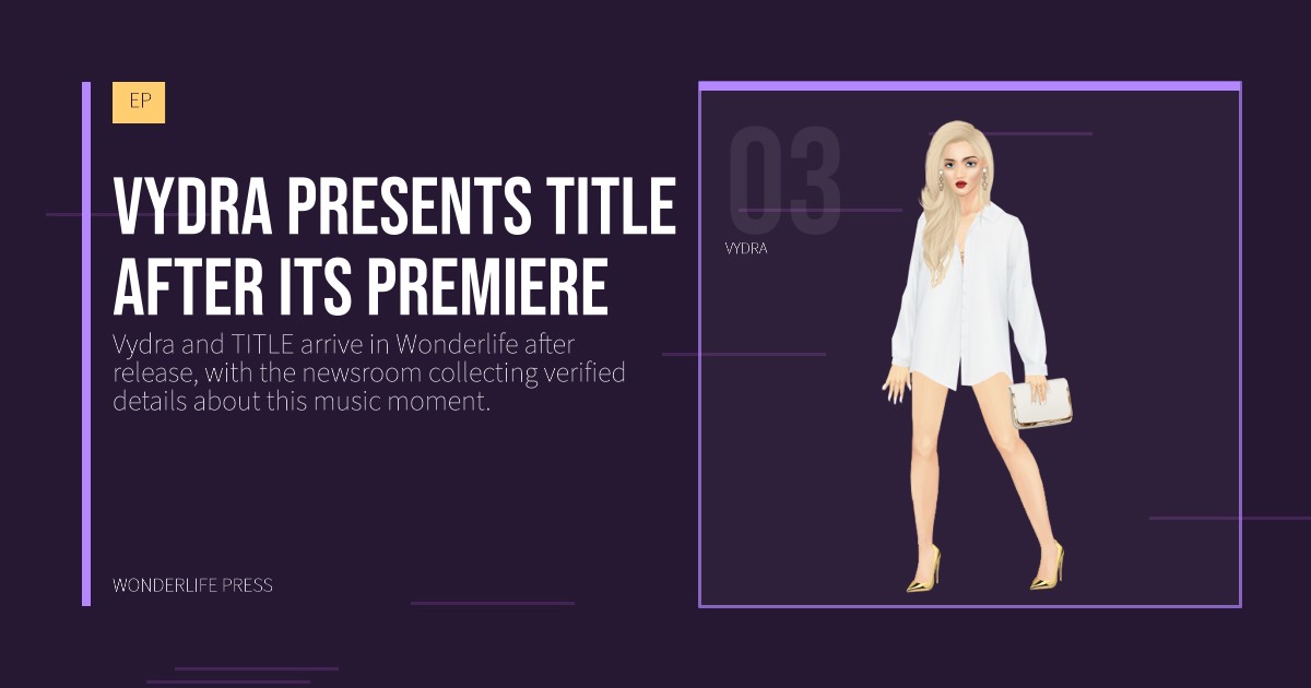 Wonderlife Press: Vydra presents TITLE after its premiere. artist portrait. EP.