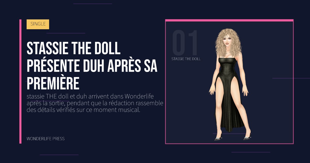 Wonderlife Press: stassie THE doll présente duh après sa première. portrait des artistes. SINGLE.