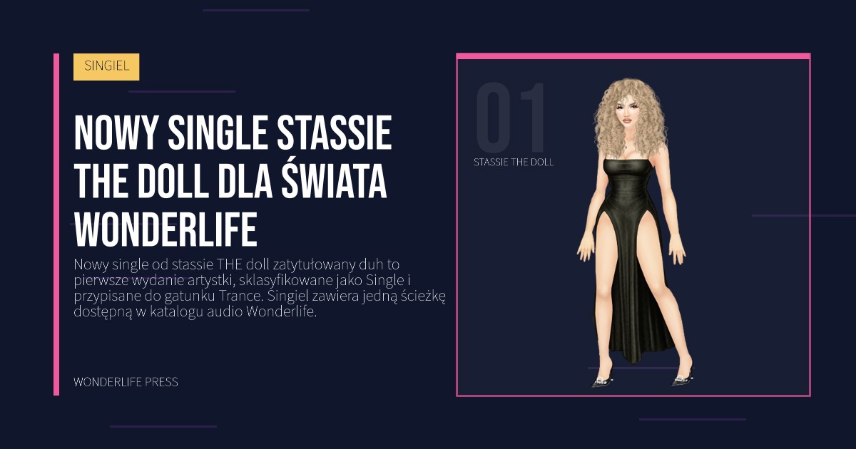 Wonderlife Press: Nowy single stassie THE doll dla świata Wonderlife. portret artystów. SINGIEL.