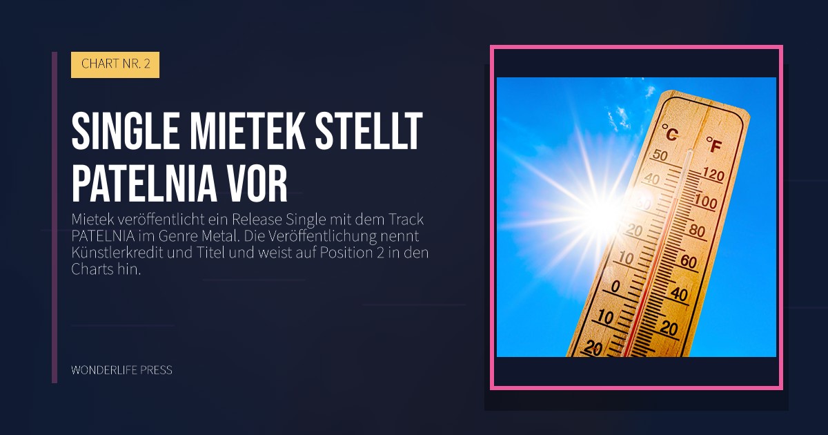 Wonderlife Press: Single Mietek stellt Patelnia vor. Veröffentlichungscover. CHART NR. 2.