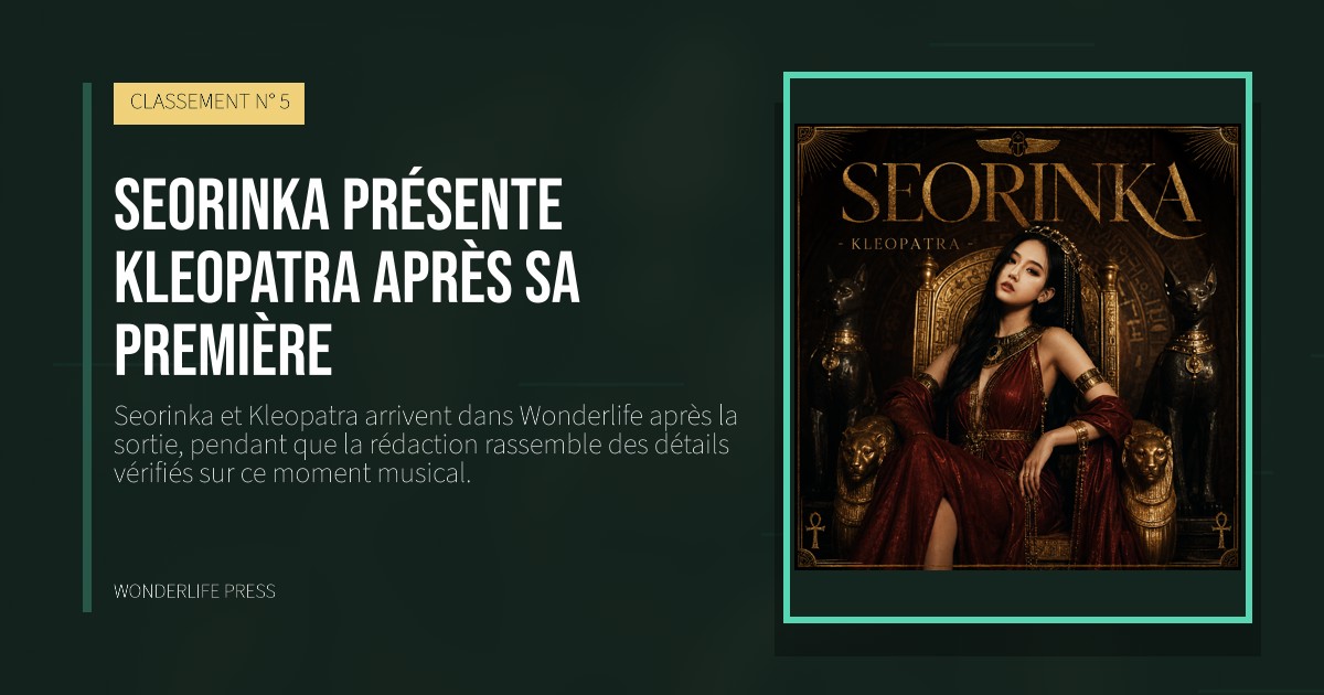 Wonderlife Press: Seorinka présente Kleopatra après sa première. pochette de la sortie. CLASSEMENT N° 5.