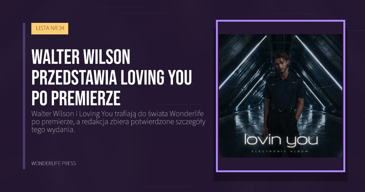 Wonderlife Press: Walter Wilson przedstawia Loving You po premierze. okładka wydawnictwa. LISTA NR 34.