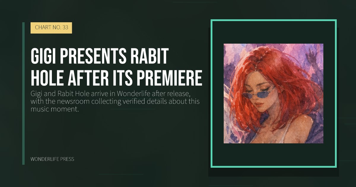 Wonderlife Press: Gigi presents Rabit Hole after its premiere. release artwork. CHART NO. 33.