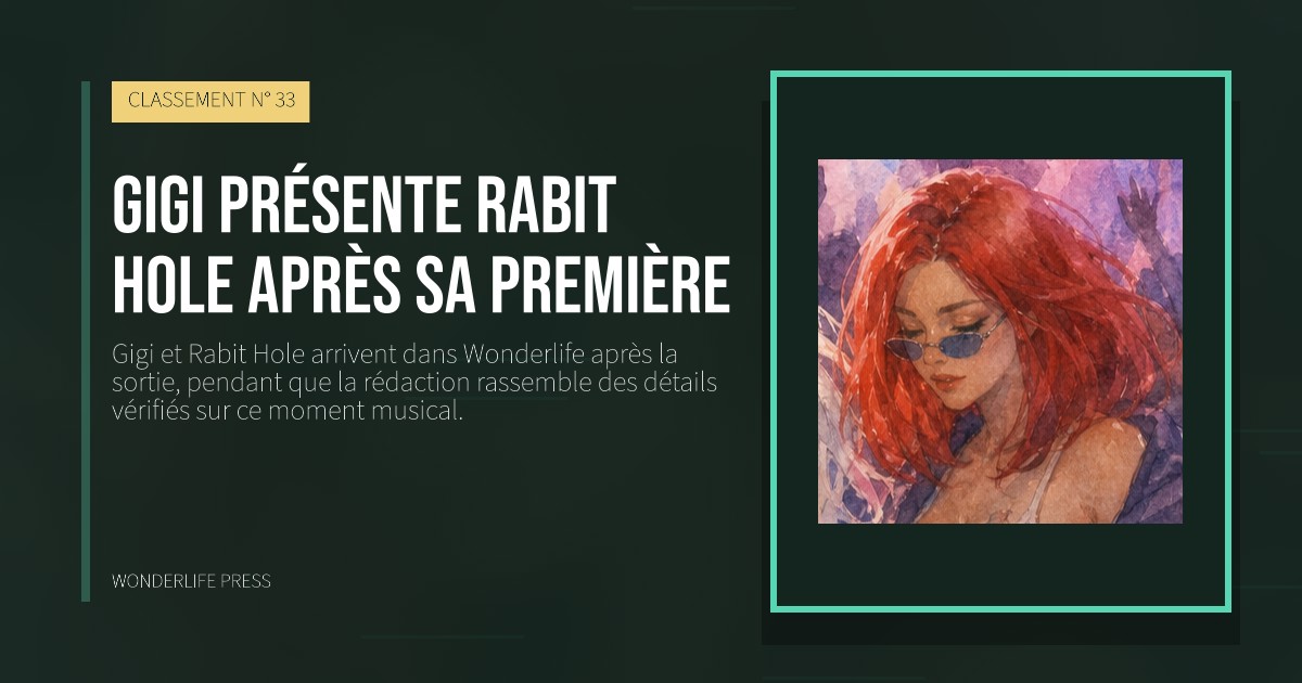 Wonderlife Press: Gigi présente Rabit Hole après sa première. pochette de la sortie. CLASSEMENT N° 33.