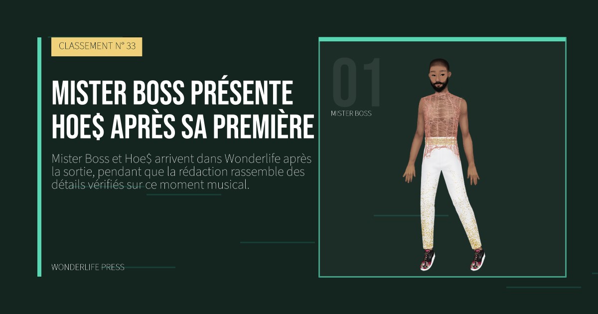 Wonderlife Press: Mister Boss présente Hoe$ après sa première. portrait des artistes. CLASSEMENT N° 33.