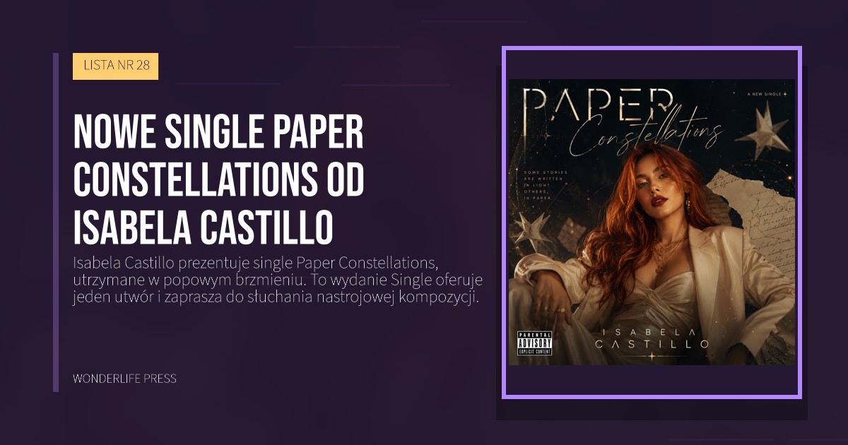 Wonderlife Press: Nowe Single Paper Constellations od Isabela Castillo. okładka wydawnictwa. LISTA NR 28.