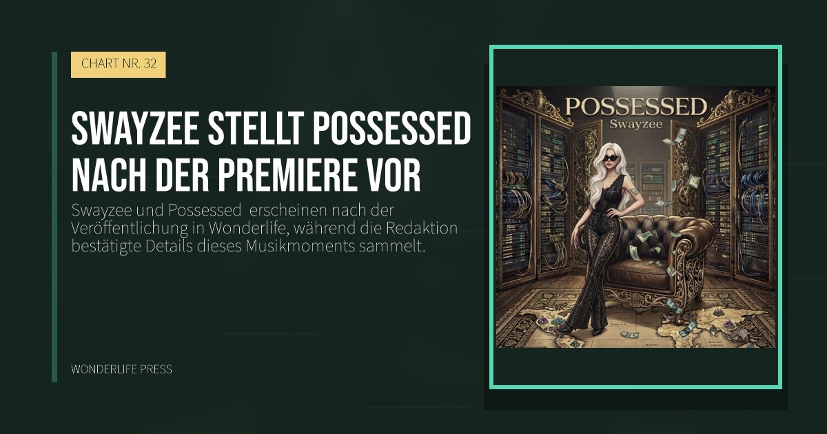 Wonderlife Press: Swayzee stellt Possessed  nach der Premiere vor. Veröffentlichungscover. CHART NR. 32.