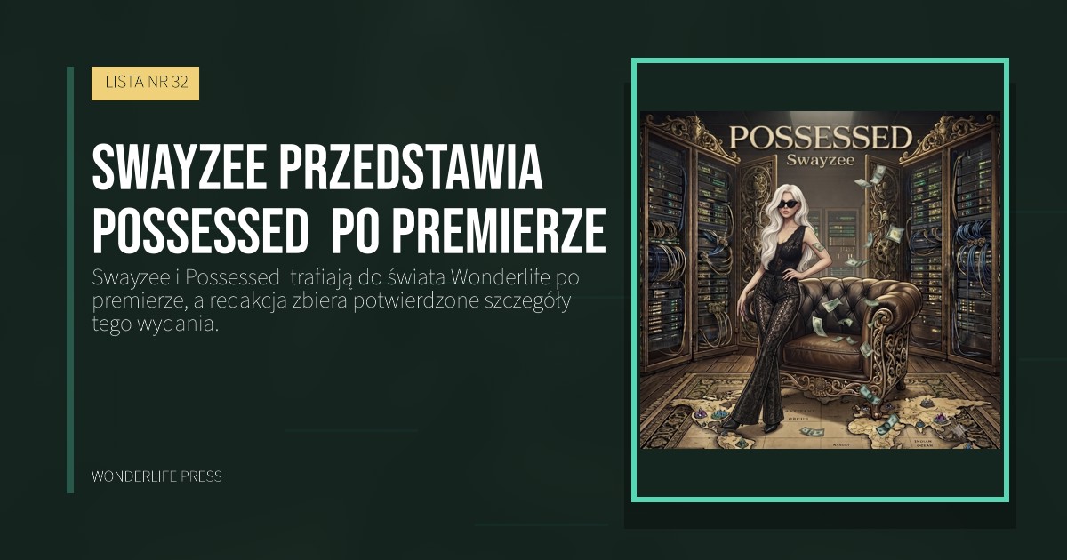 Wonderlife Press: Swayzee przedstawia Possessed  po premierze. okładka wydawnictwa. LISTA NR 32.
