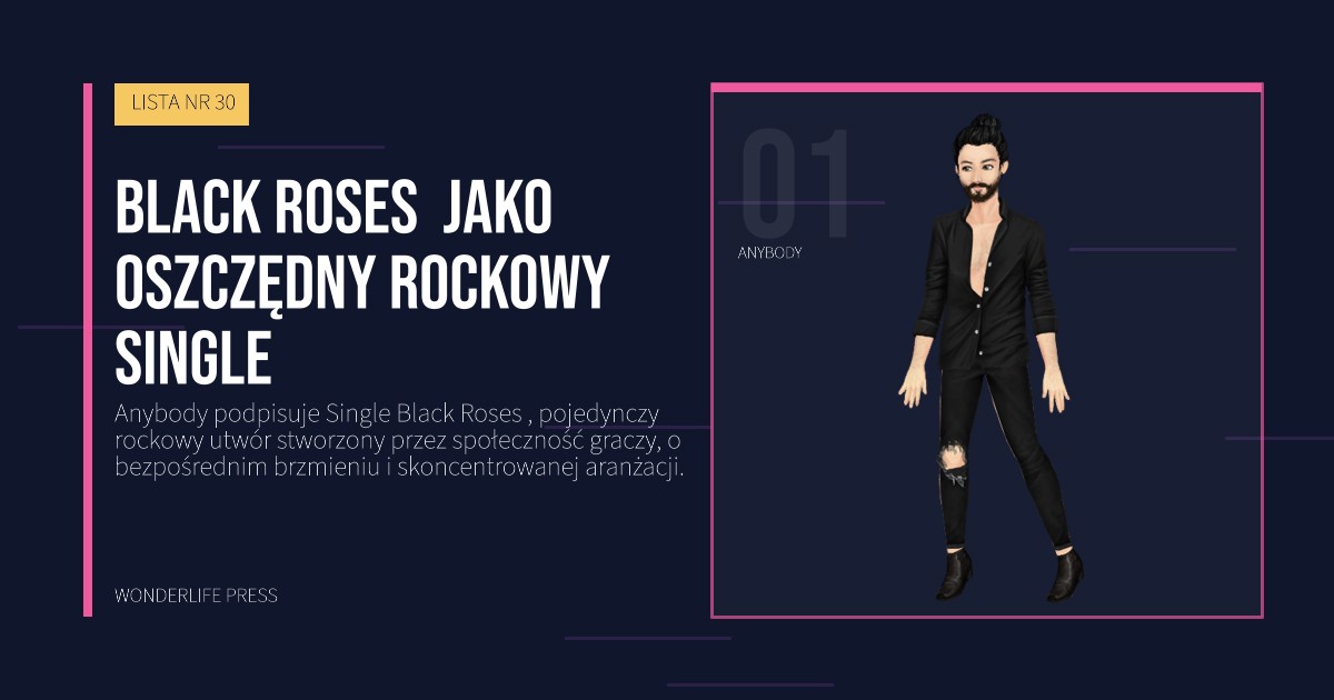 Wonderlife Press: Black Roses  jako oszczędny rockowy Single. portret artystów. LISTA NR 30.