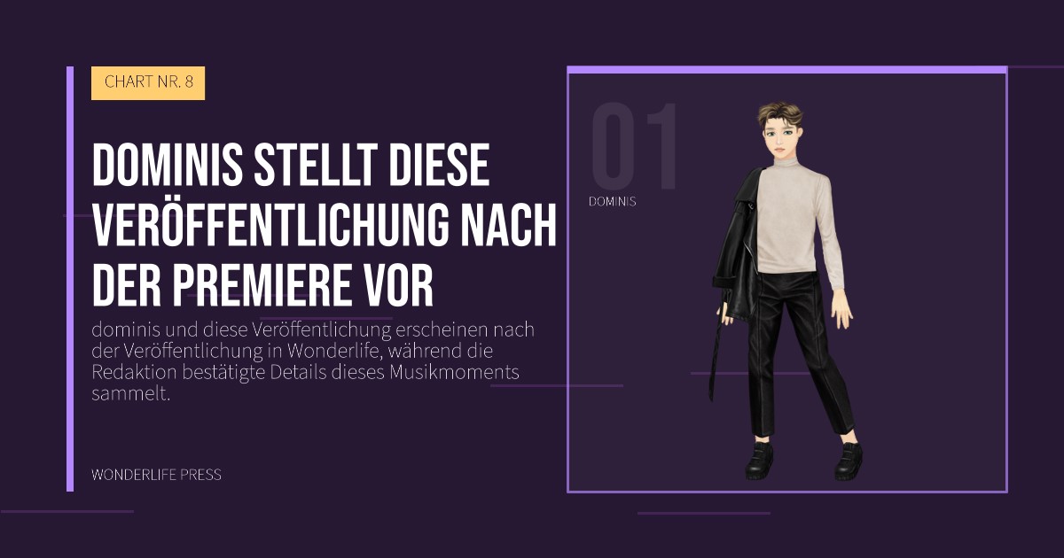 Wonderlife Press: dominis stellt diese Veröffentlichung nach der Premiere vor. Künstlerporträt. CHART NR. 8.