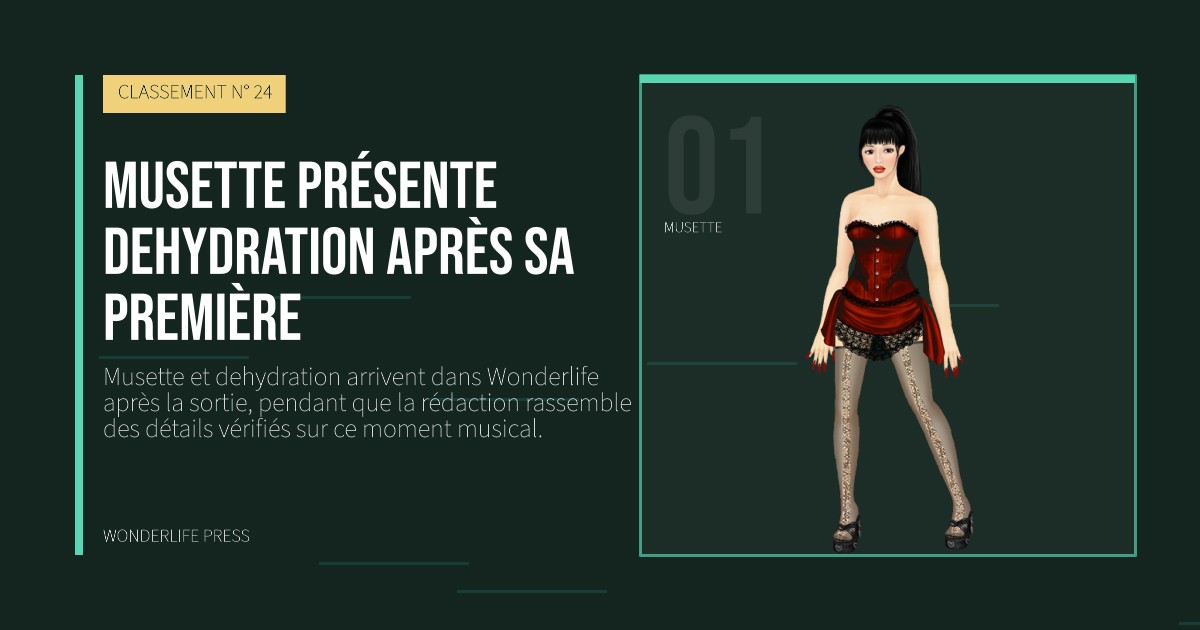 Wonderlife Press: Musette présente dehydration après sa première. portrait des artistes. CLASSEMENT N° 24.
