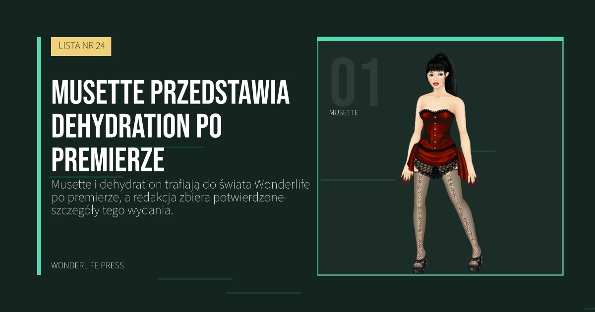 Wonderlife Press: Musette przedstawia dehydration po premierze. portret artystów. LISTA NR 24.